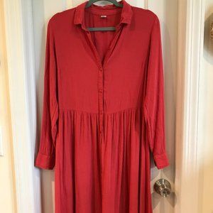 Old Navy knee length red button down dress - size large